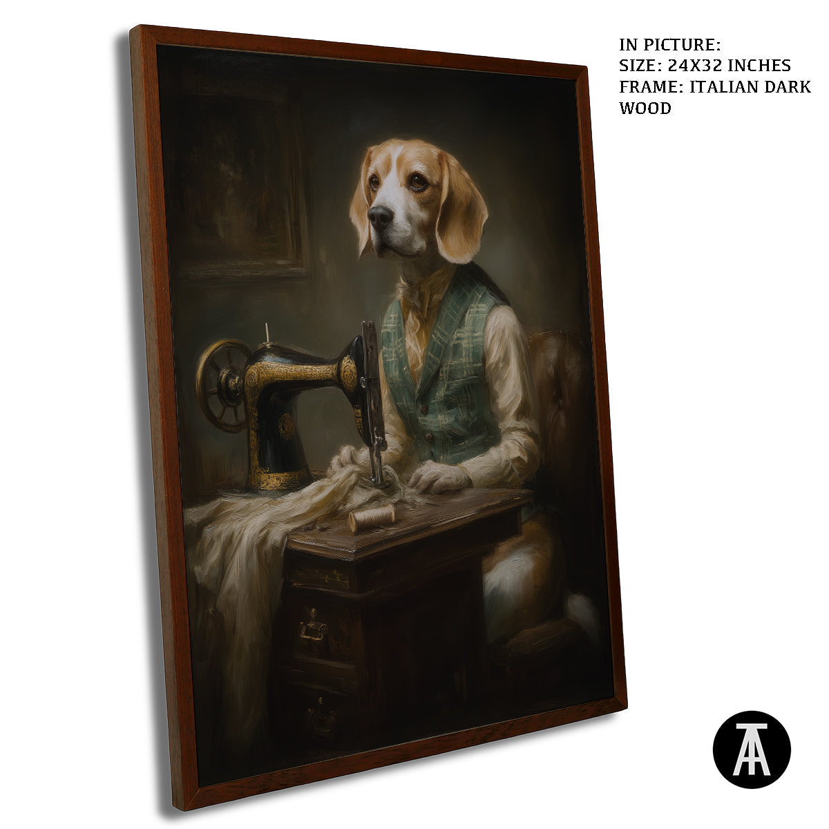 Artwork in Dark Wood Frame