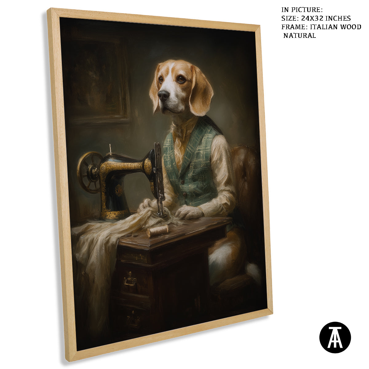 Artwork in Natural Wood Frame