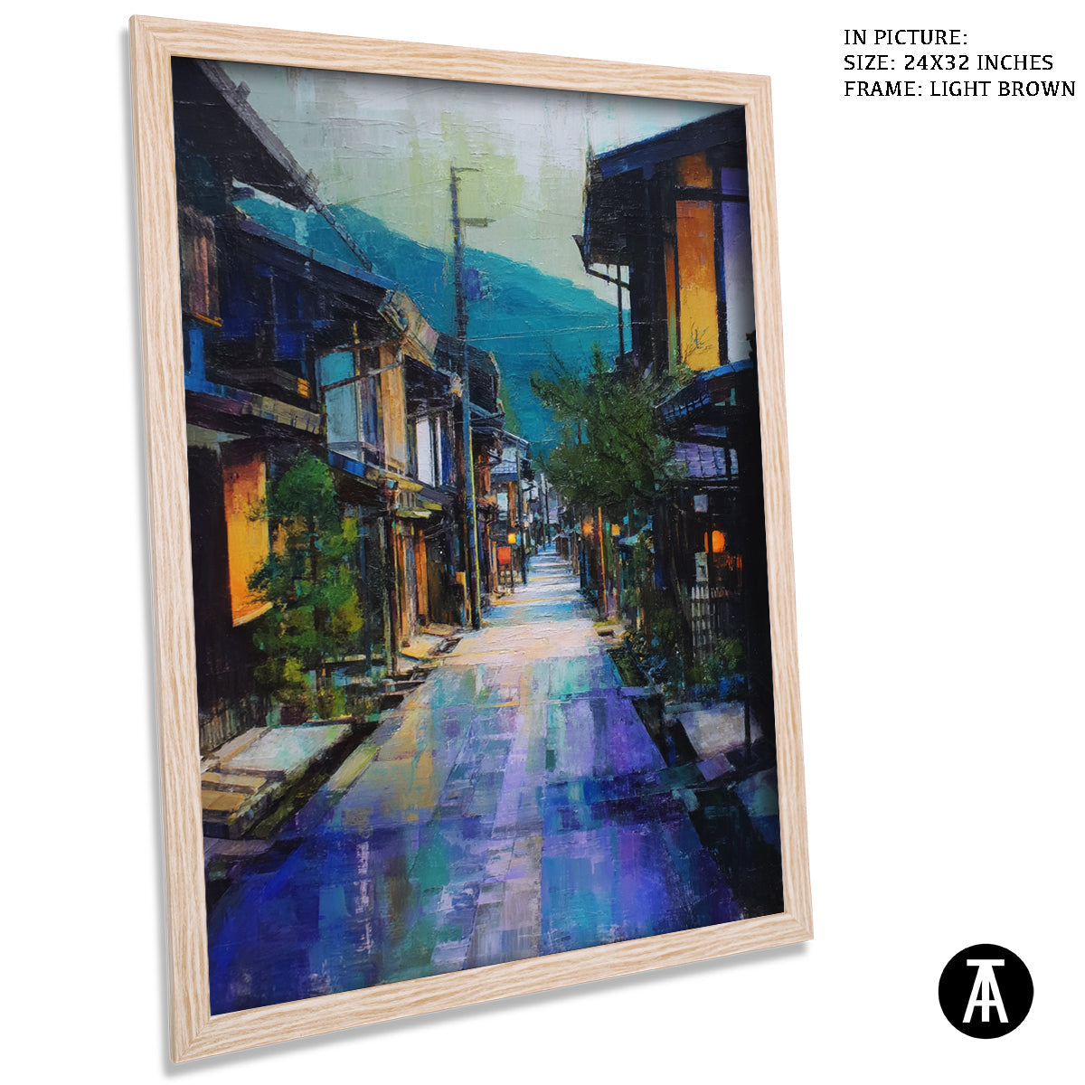 Artwork in Dark Brown Frame