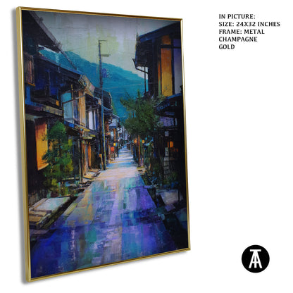 Artwork in Light Brown Frame