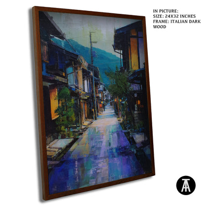 Artwork in Dark Wood Frame