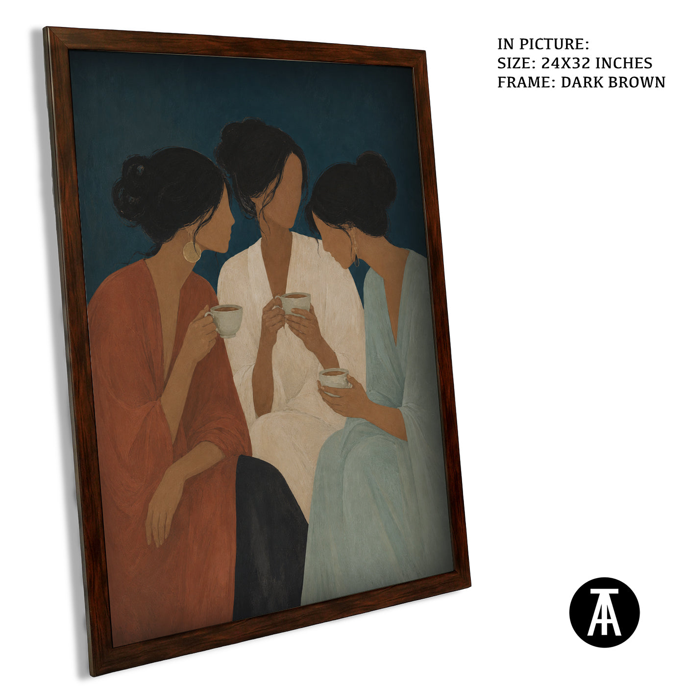 Artwork in Dark Brown Frame