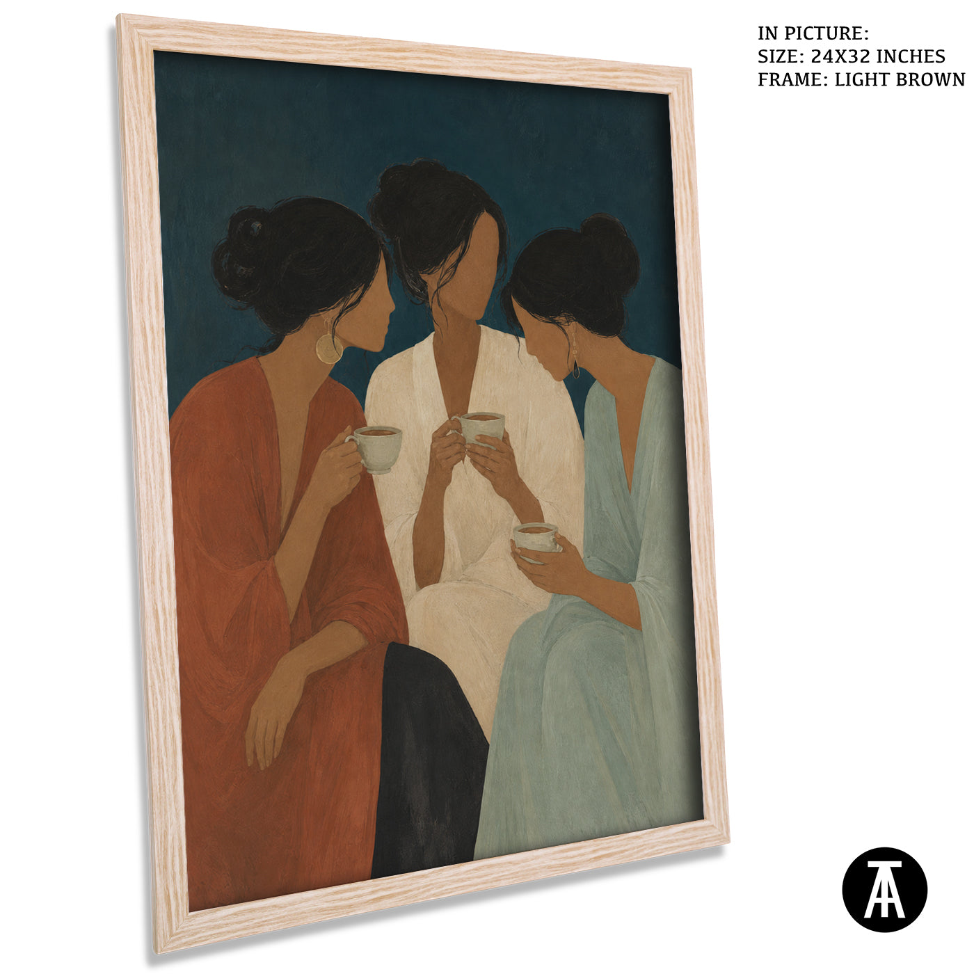 Artwork in Light Brown Frame