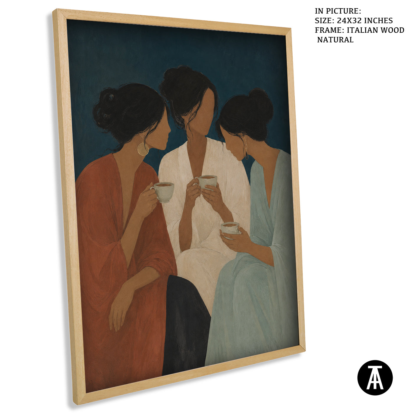 Artwork in Natural Wood Frame