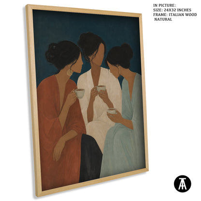 Artwork in Natural Wood Frame