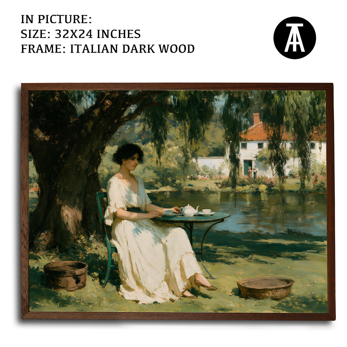 Artwork in Dark Wood Frame