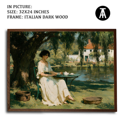 Artwork in Dark Wood Frame