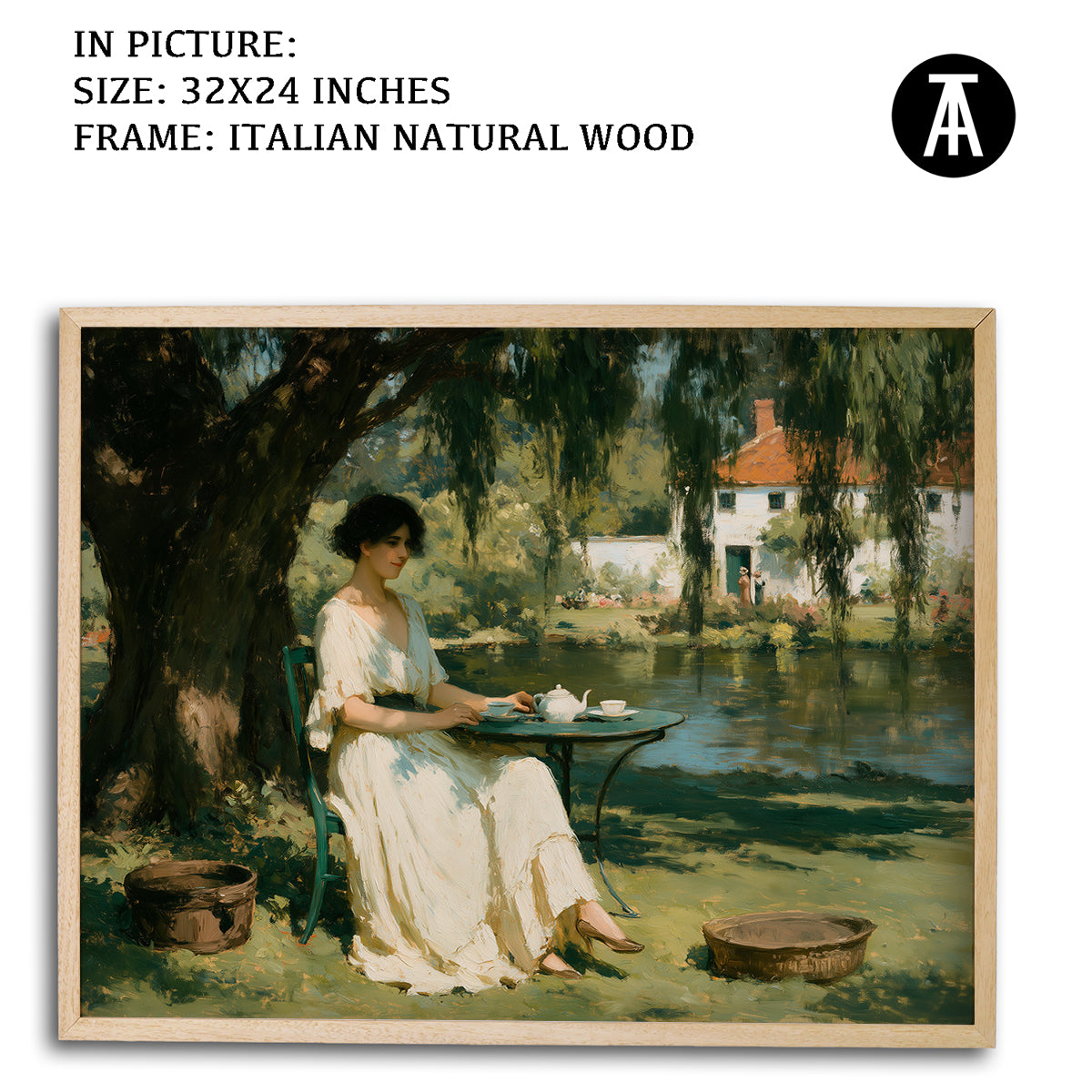 Artwork in Natural Wood Frame