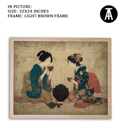 Artwork in Dark Brown Frame