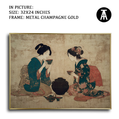 Artwork in Light Brown Frame