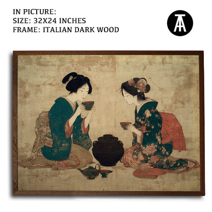 Artwork in Dark Wood Frame