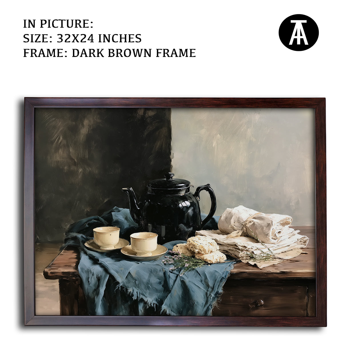 Artwork in Dark Brown Frame