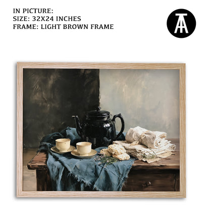 Artwork in Light Brown Frame