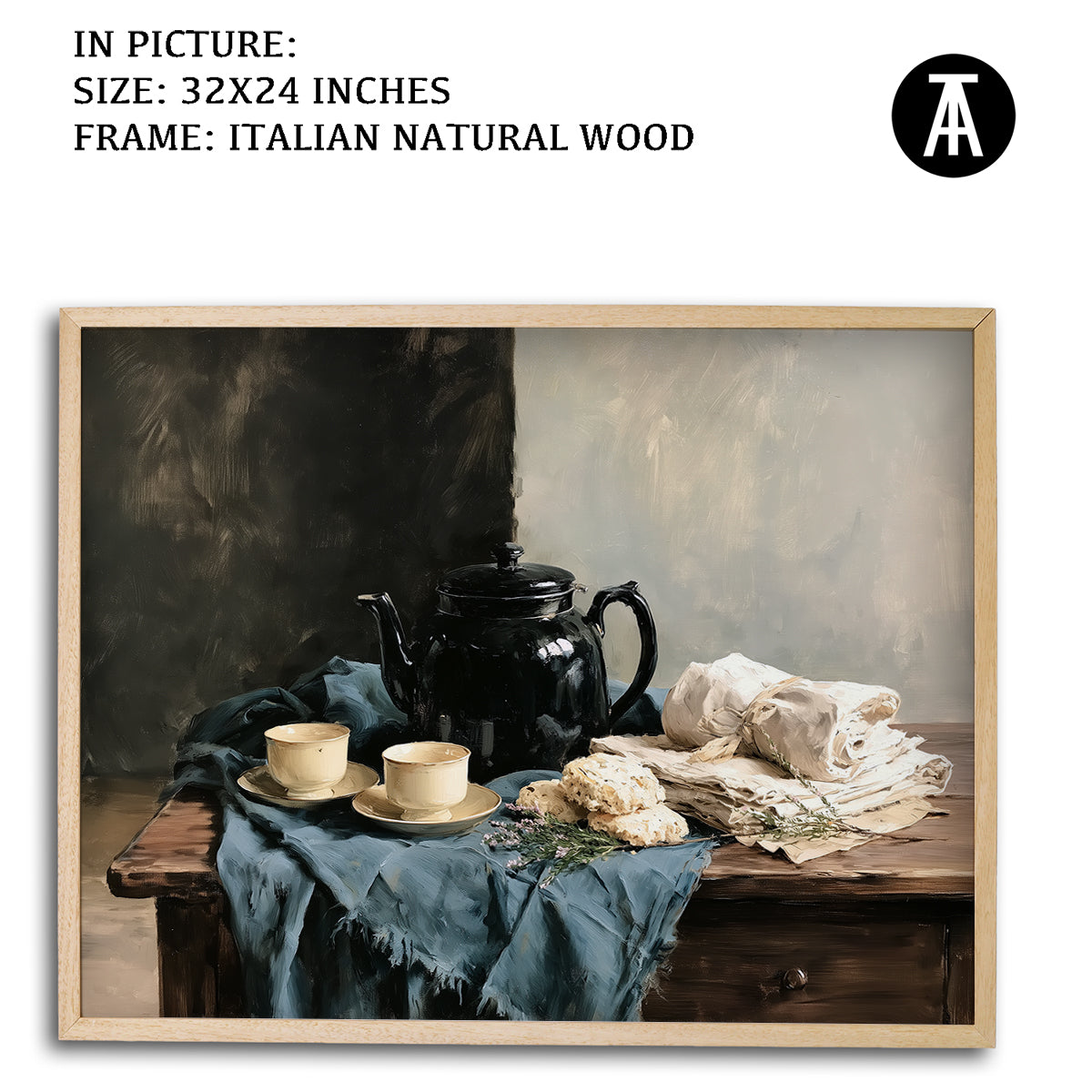 Artwork in Natural Wood Frame