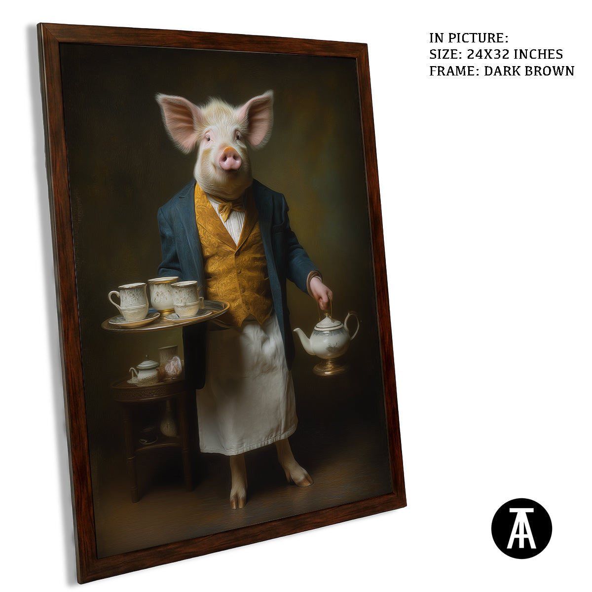 Artwork in Dark Brown Frame