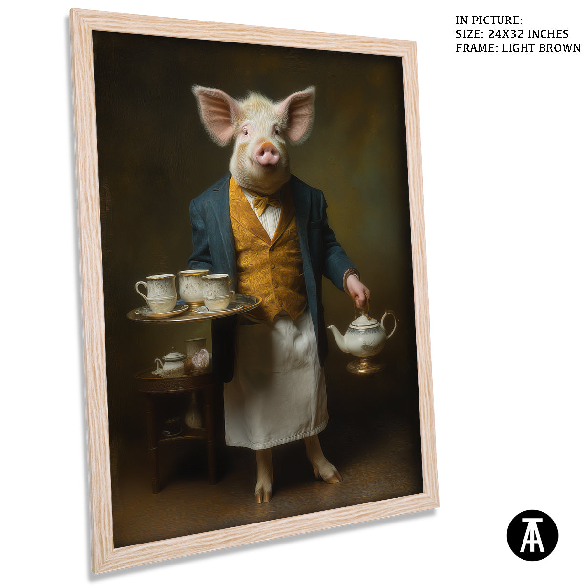 Artwork in Light Brown Frame