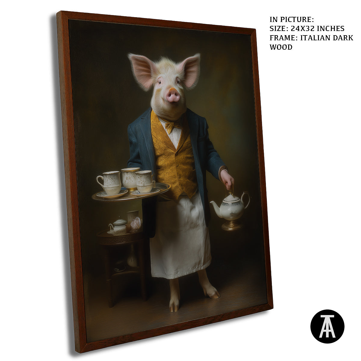 Artwork in Dark Wood Frame