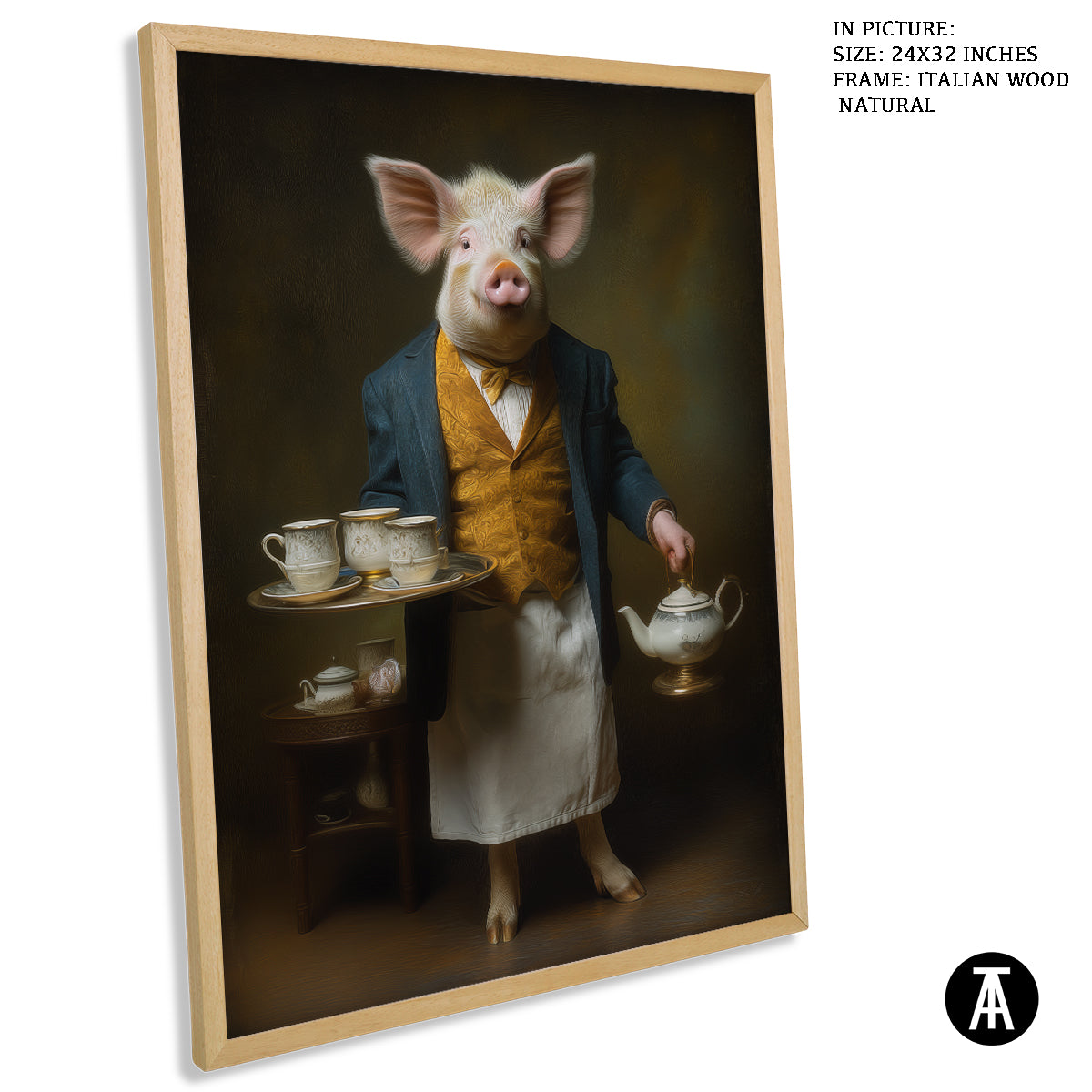 Artwork in Natural Wood Frame