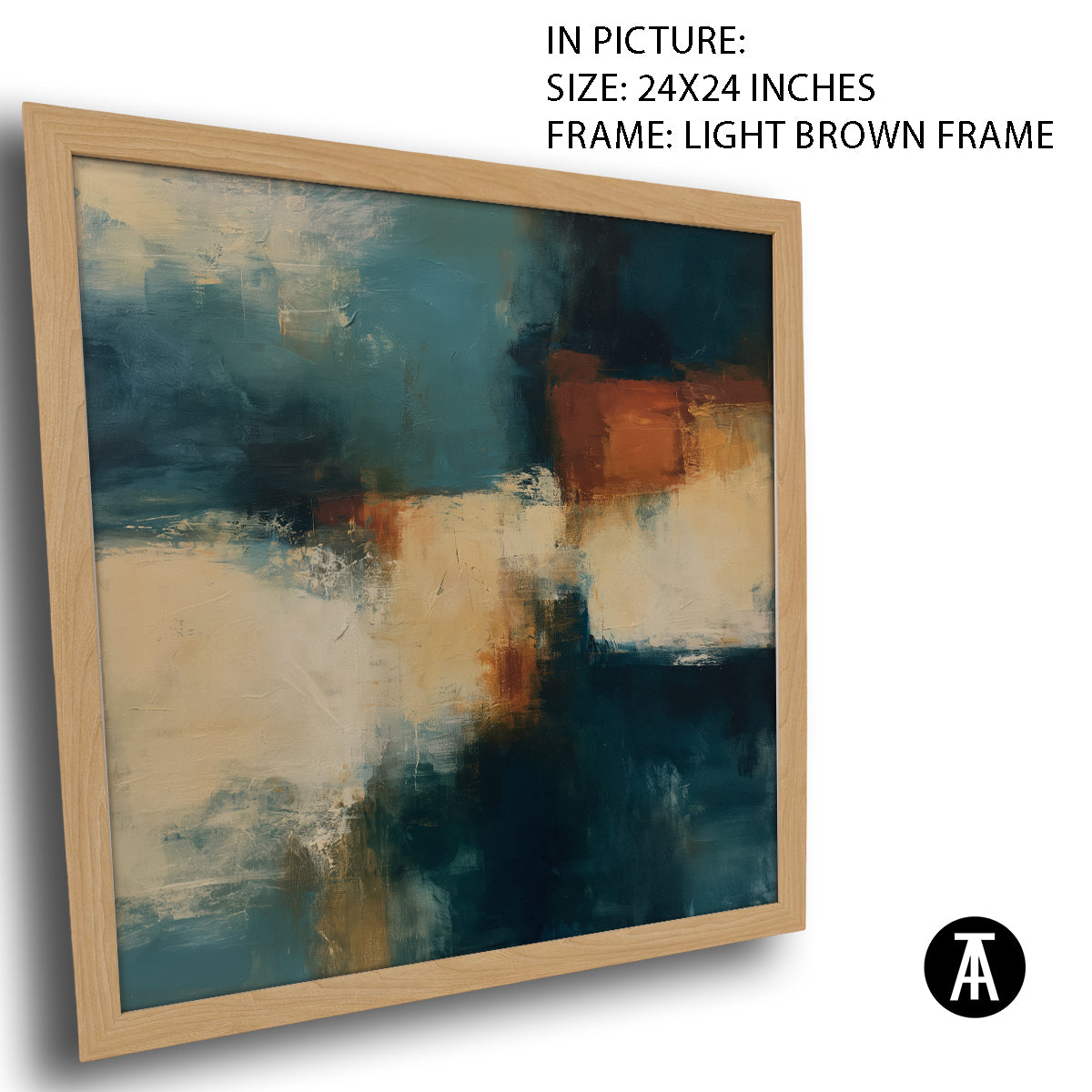 Artwork in Light Brown Frame