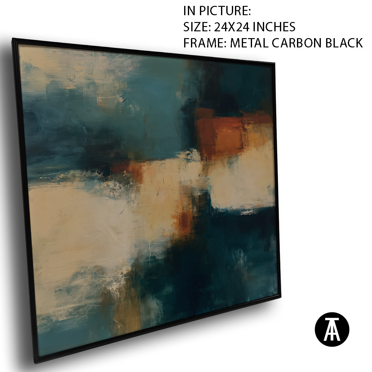 Artwork in Carbon Black Metal Frame