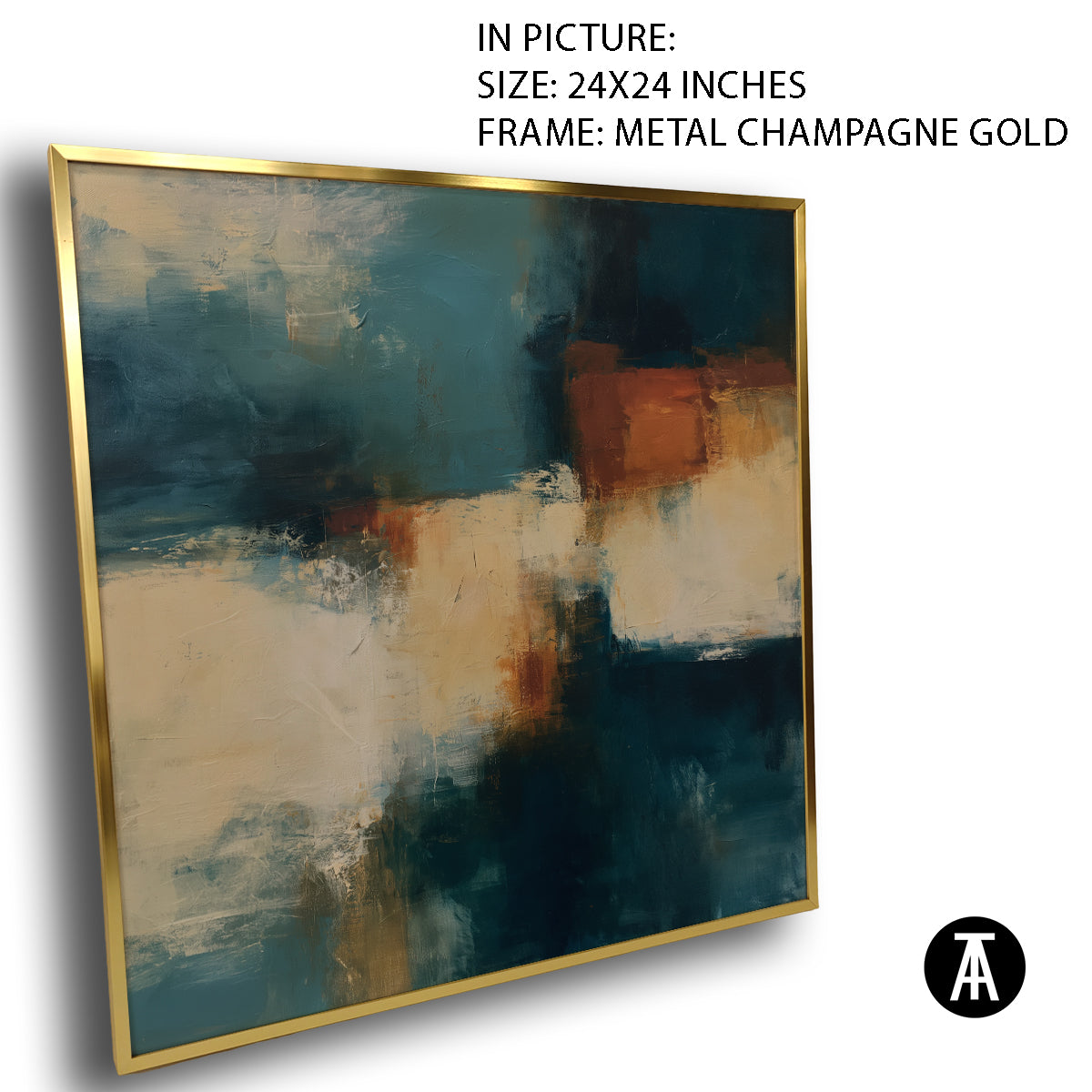 Artwork in Metal Champagne Gold Frame