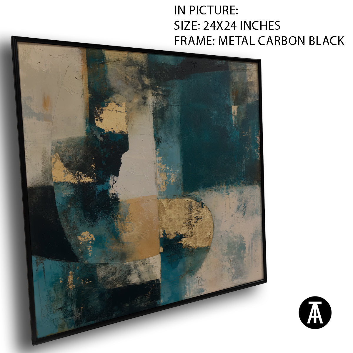 Artwork in Carbon Black Metal Frame