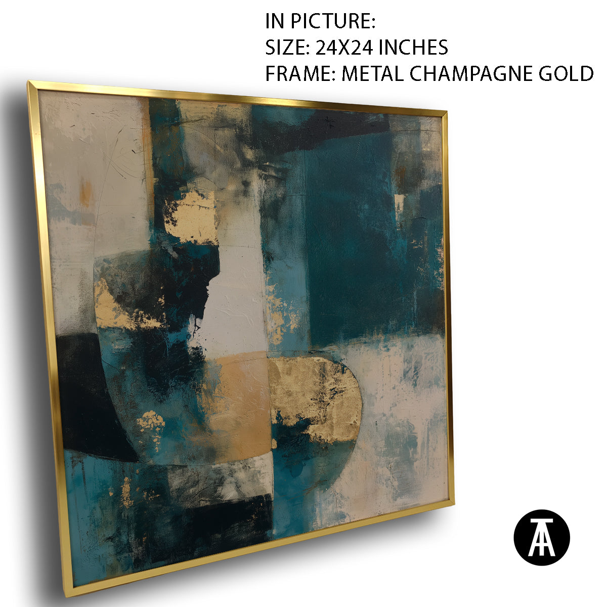 Artwork in Metal Champagne Gold Frame