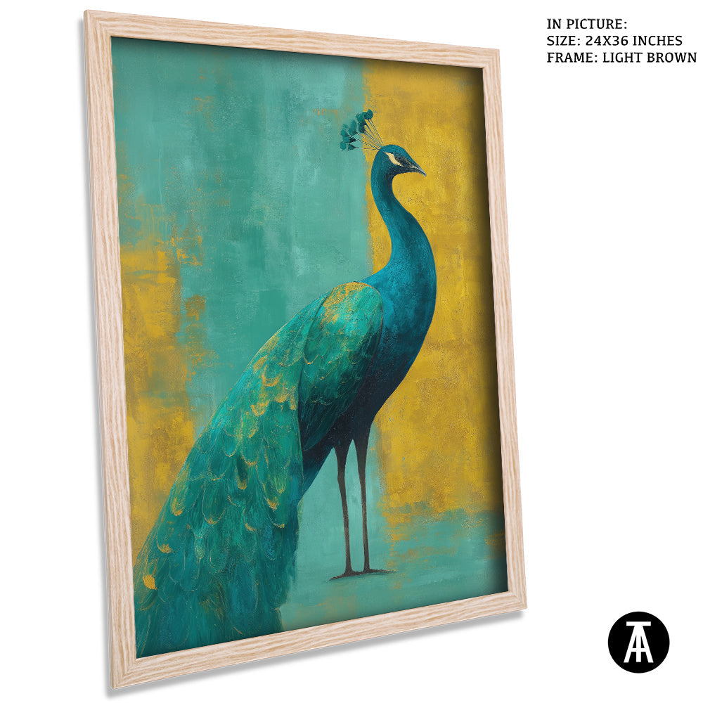 Artwork in Light Brown Frame