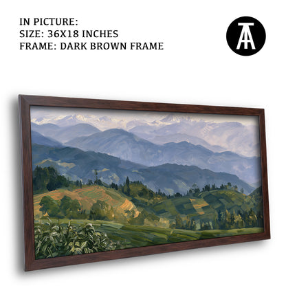 Artwork in Dark Brown Frame