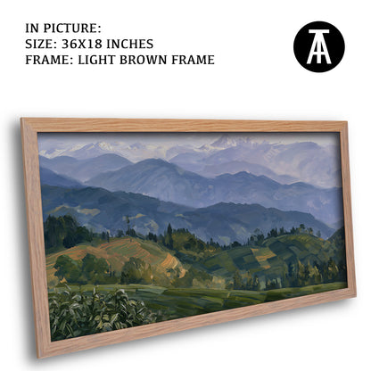 Artwork in Light Brown Frame