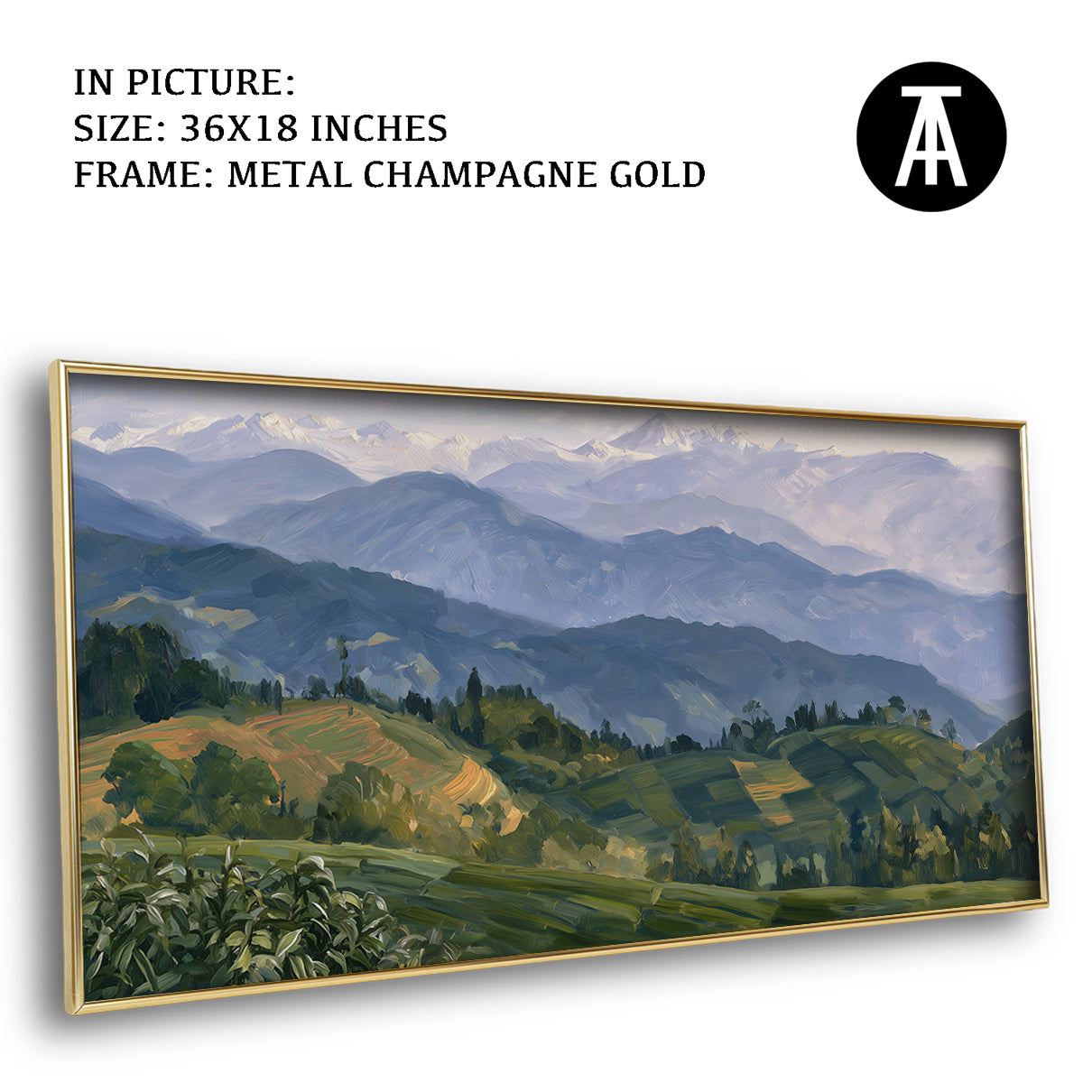 Artwork in Metal Champagne Gold Frame