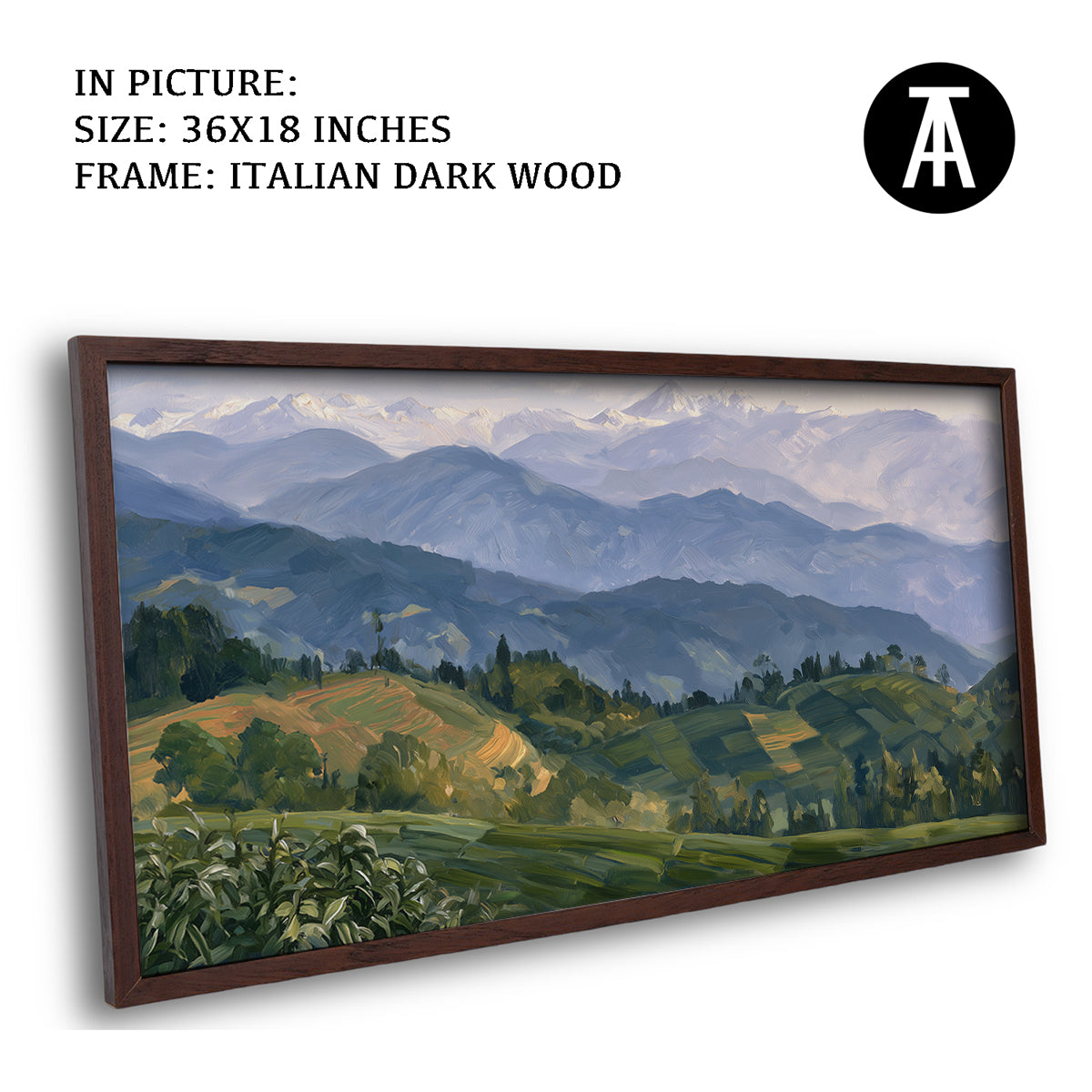 Artwork in Dark Wood Frame