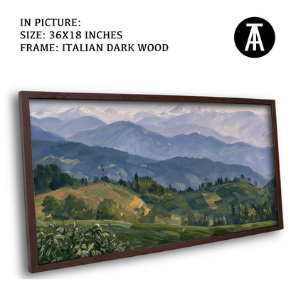 Artwork in Dark Wood Frame