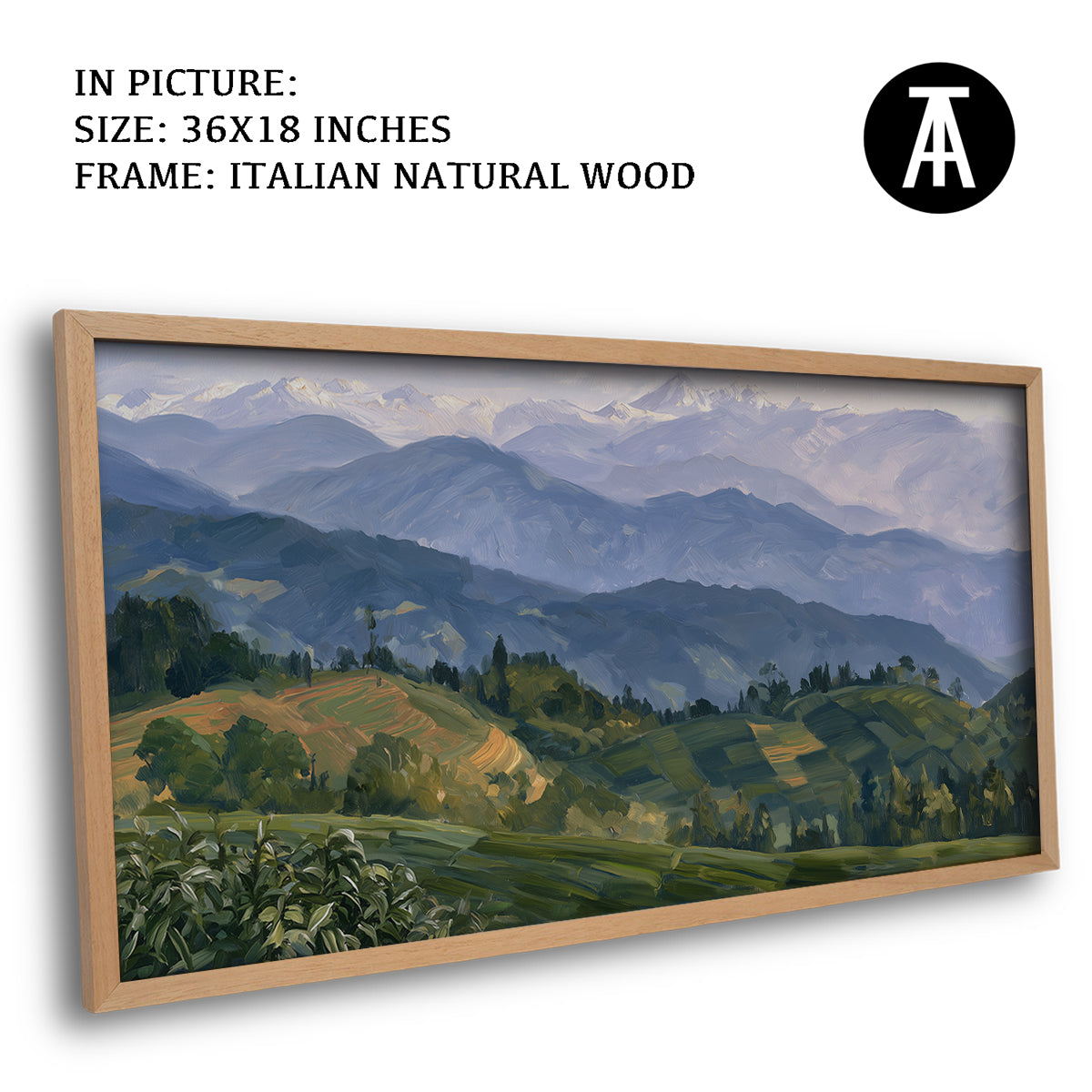 Artwork in Natural Wood Frame