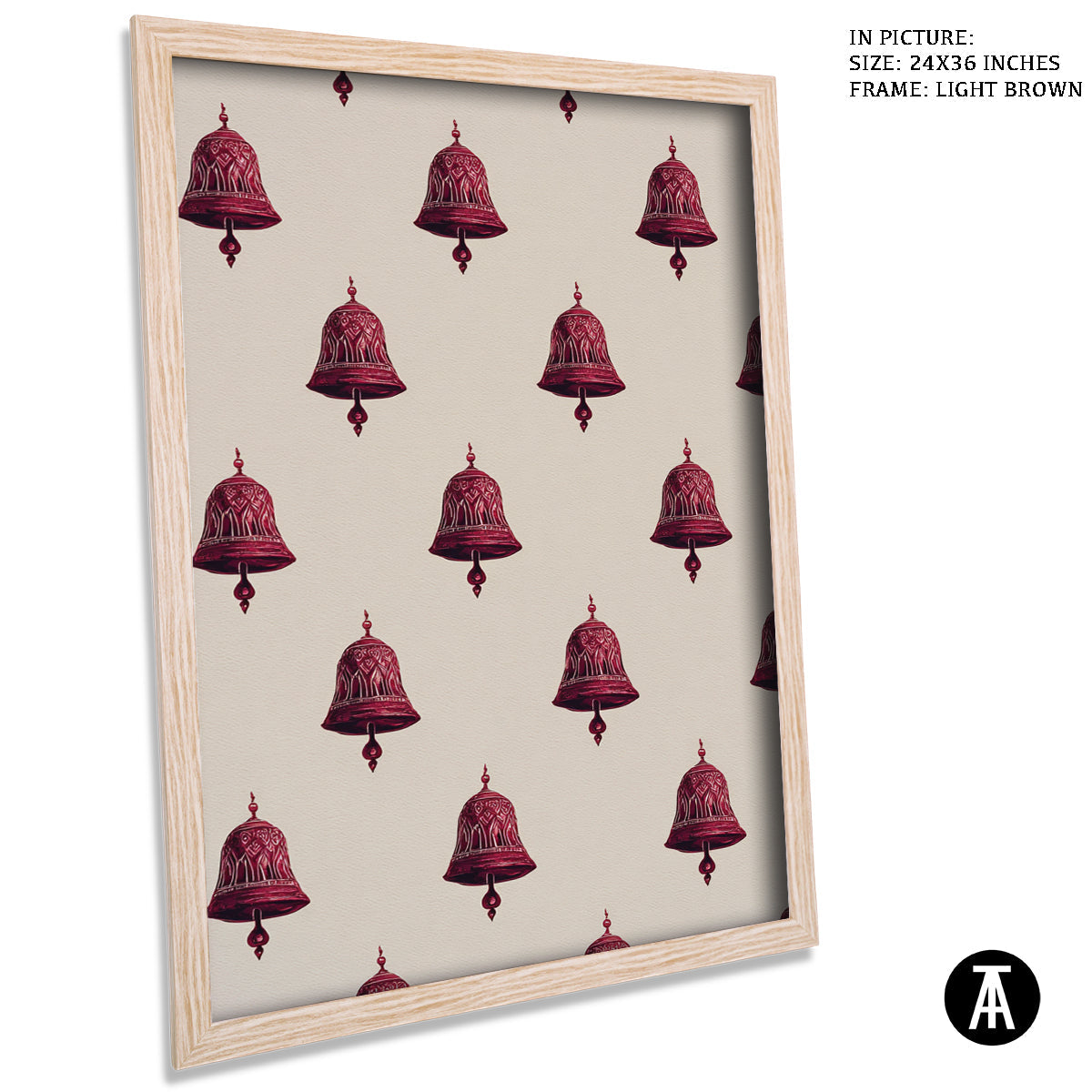 Artwork in Light Brown Frame