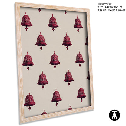 Artwork in Light Brown Frame