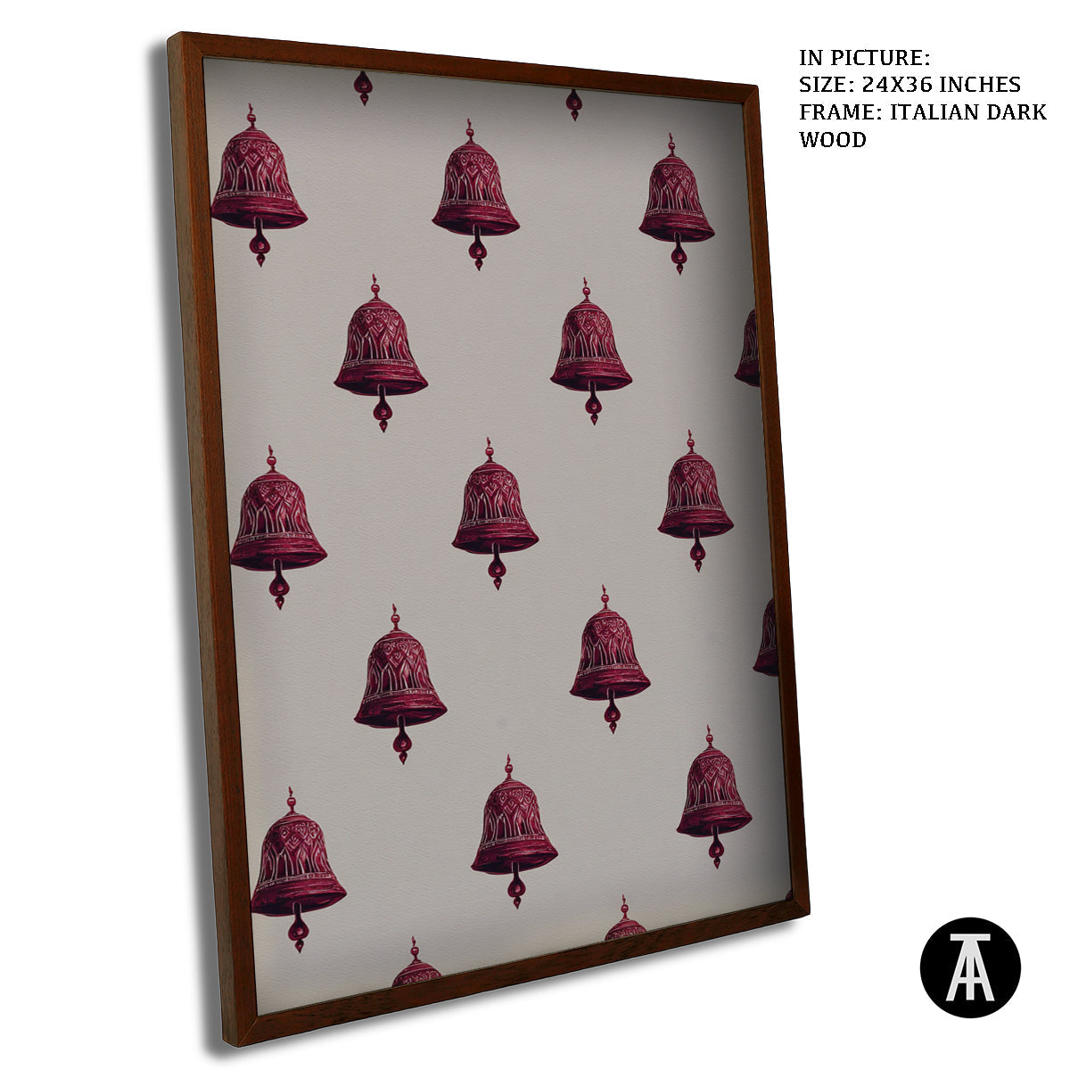 Artwork in Dark Wood Frame