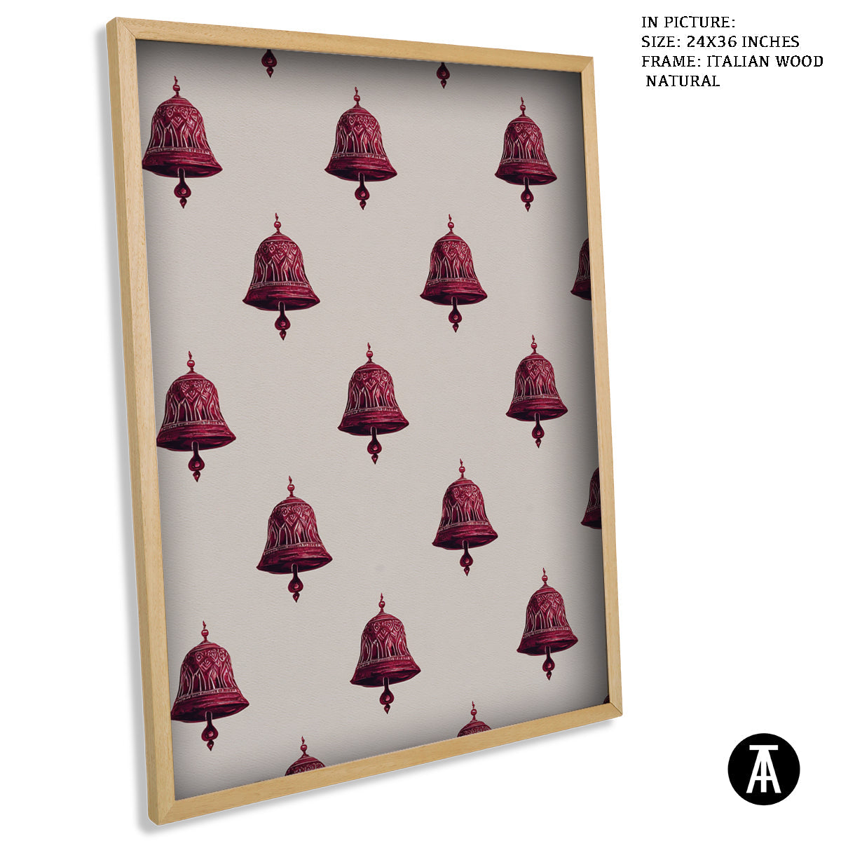 Artwork in Natural Wood Frame