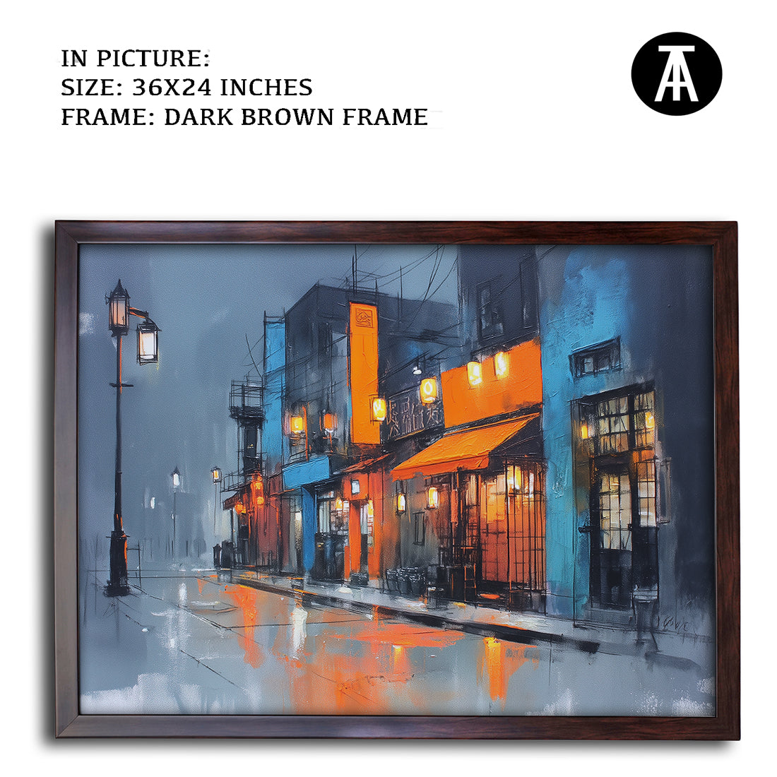 Artwork in Dark Brown Frame
