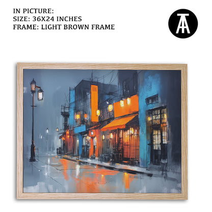 Artwork in Light Brown Frame
