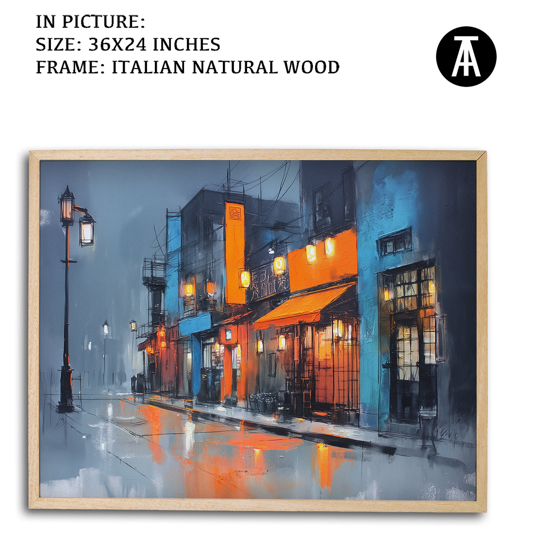 Artwork in Natural Wood Frame