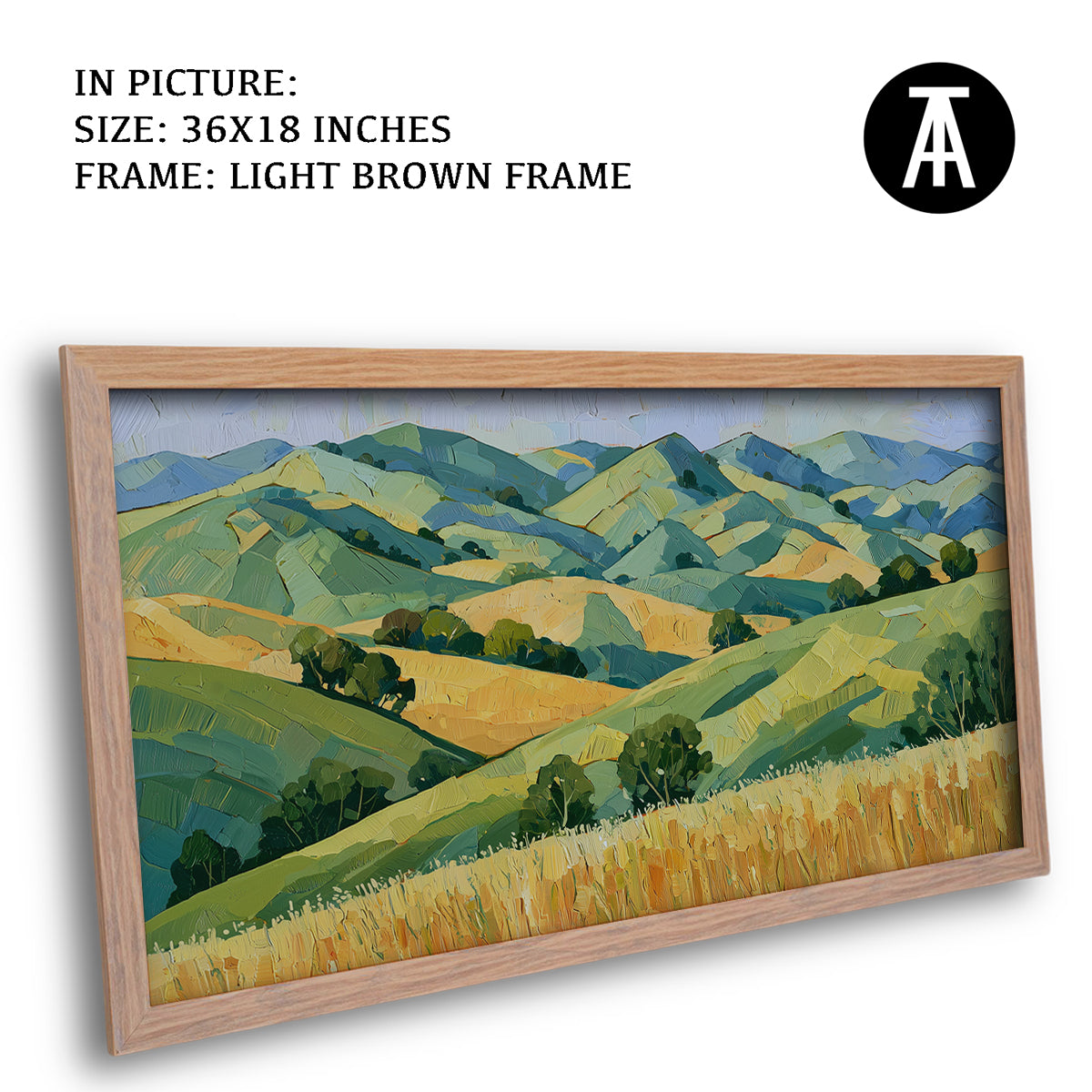 Artwork in Light Brown Frame