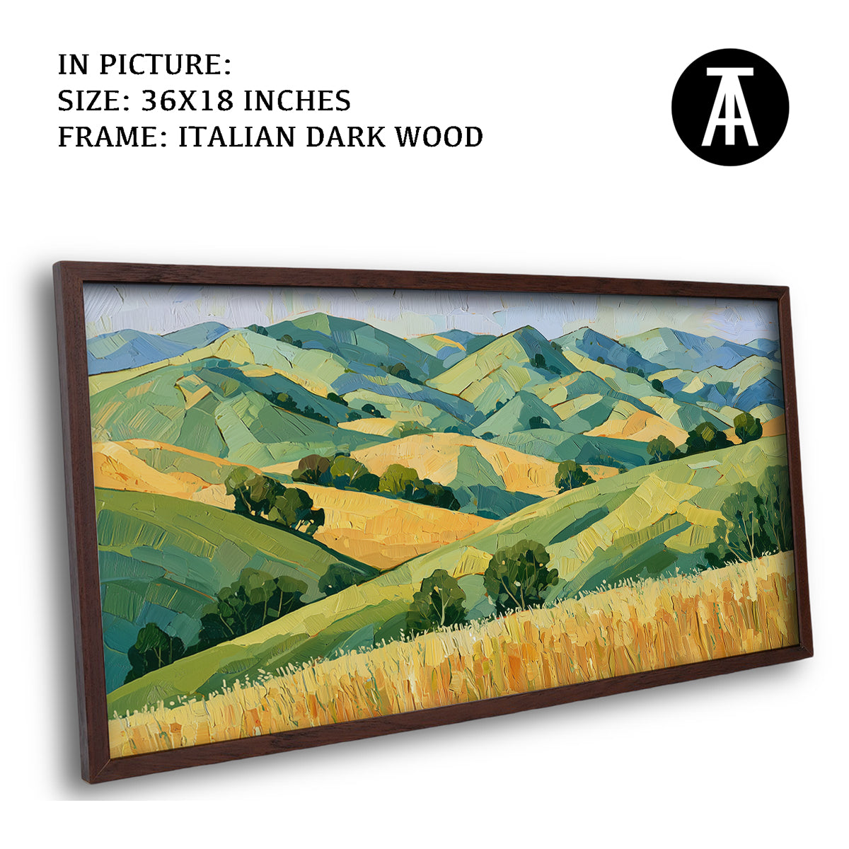 Artwork in Dark Wood Frame