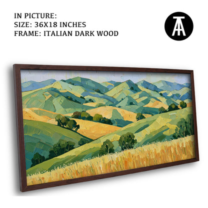 Artwork in Dark Wood Frame