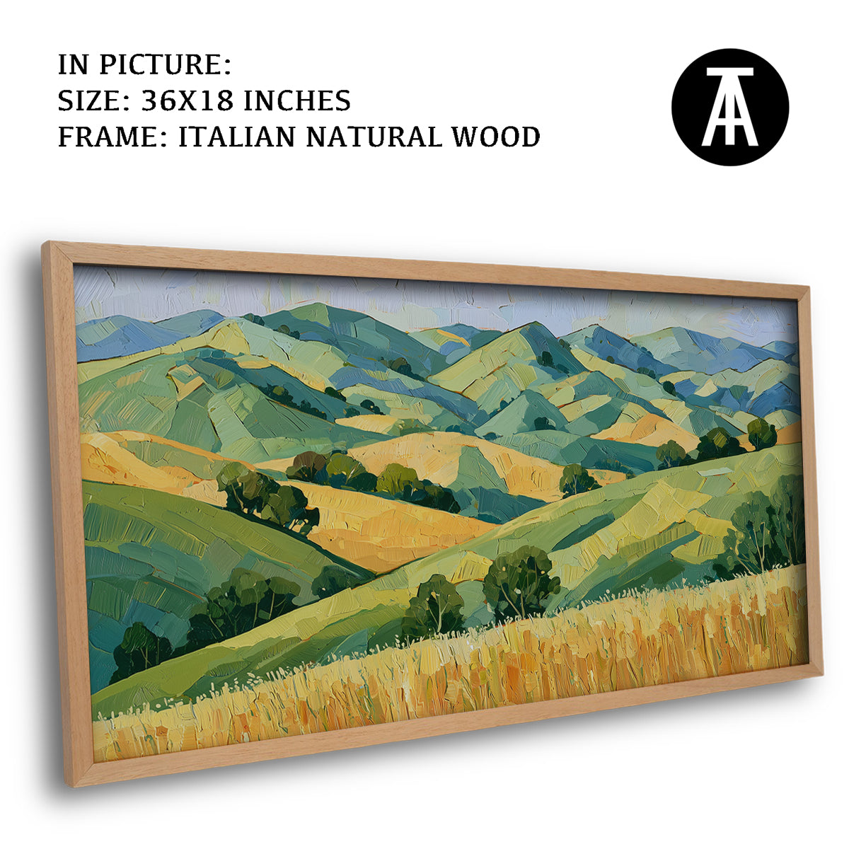 Artwork in Natural Wood Frame