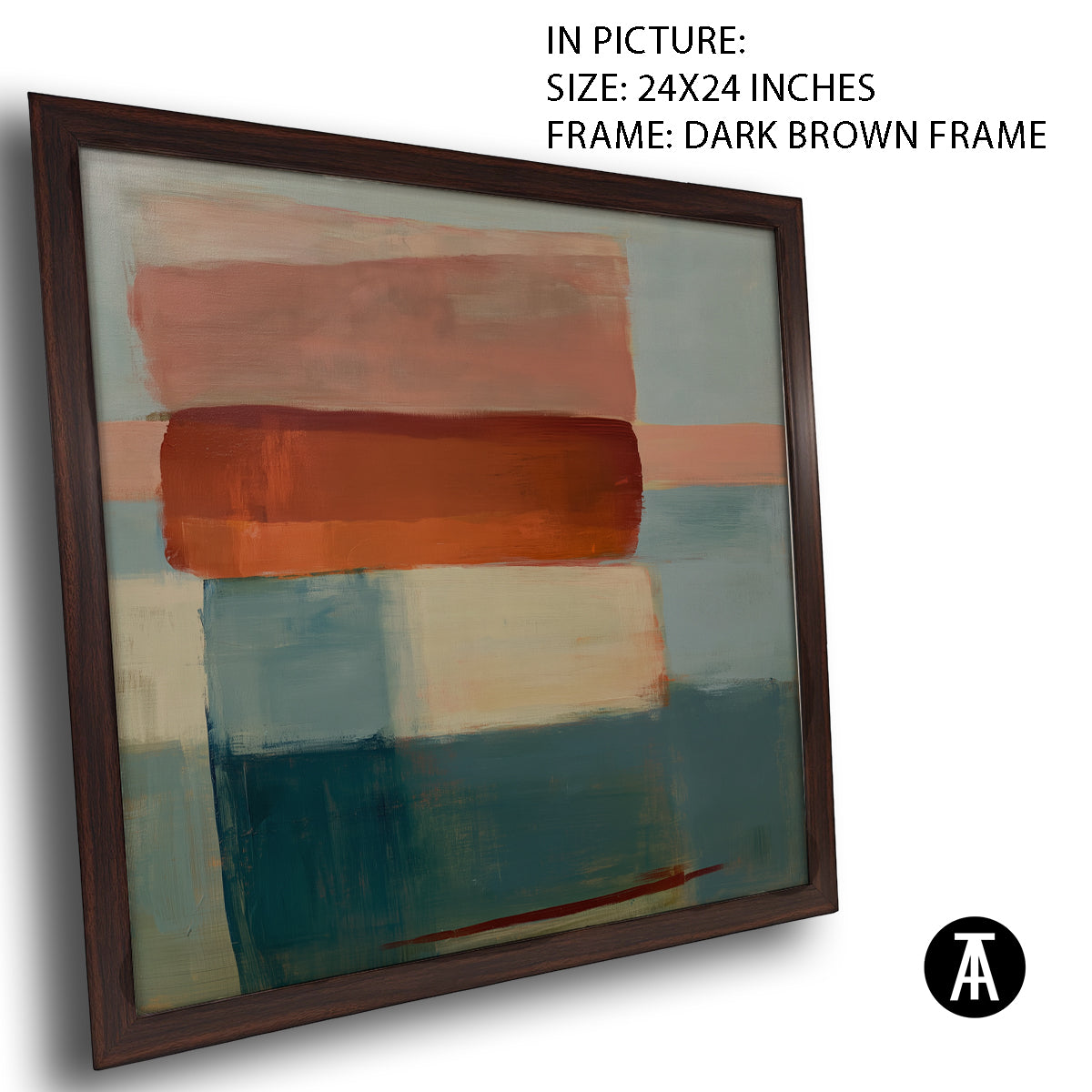 Artwork in Dark Brown Frame