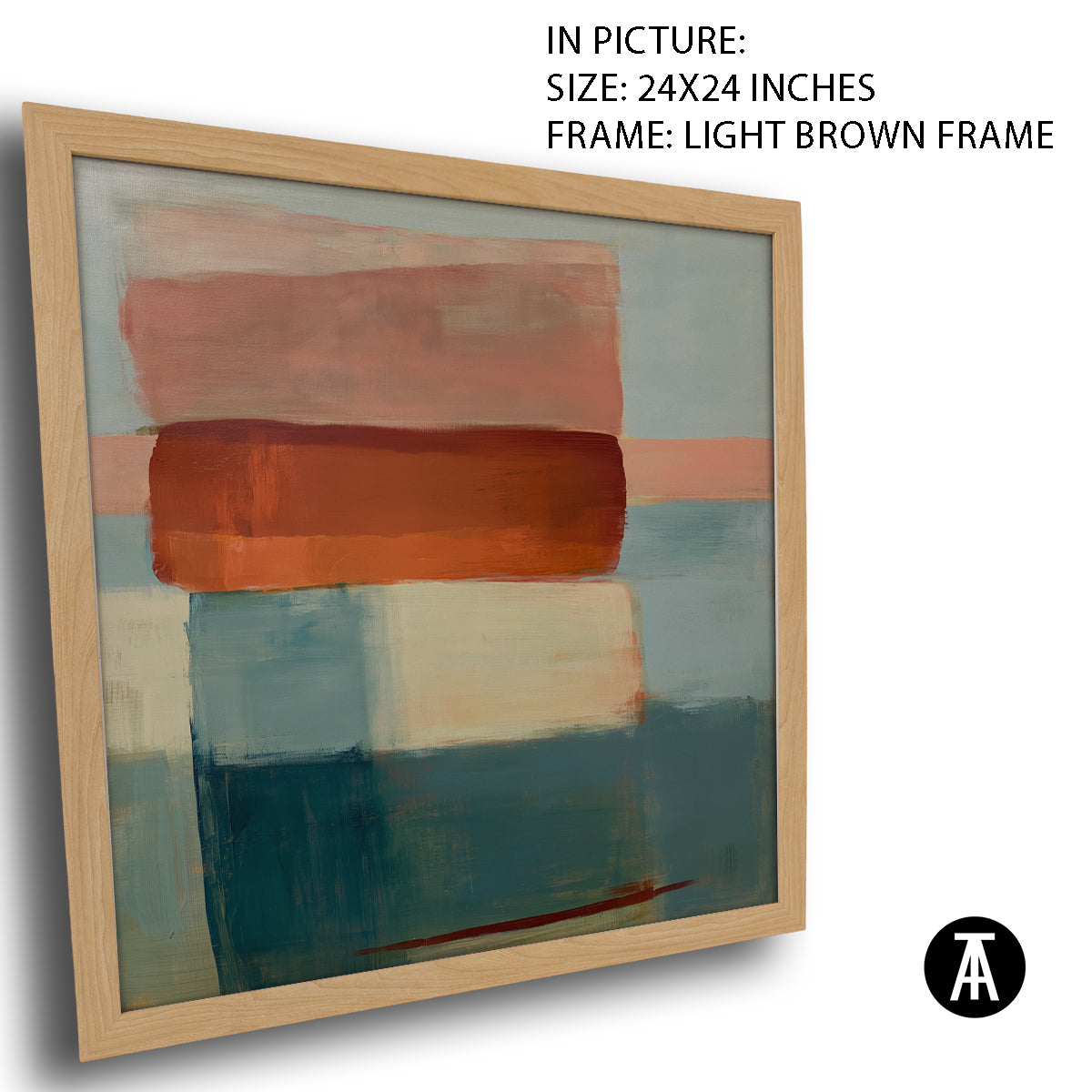 Artwork in Light Brown Frame