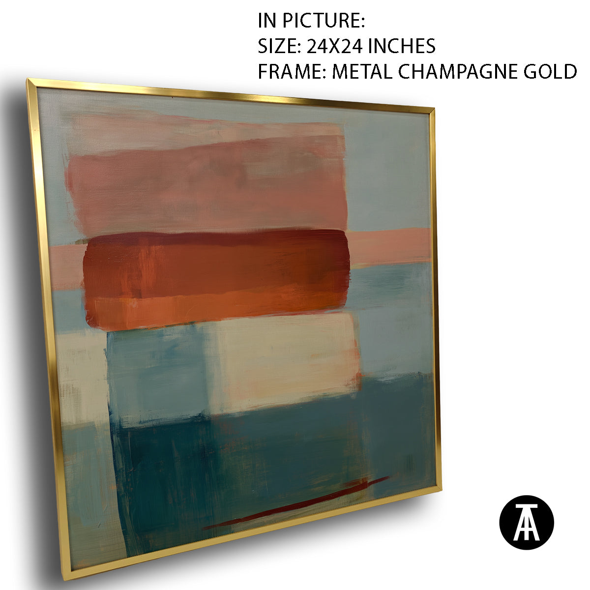 Artwork in Metal Champagne Gold Frame