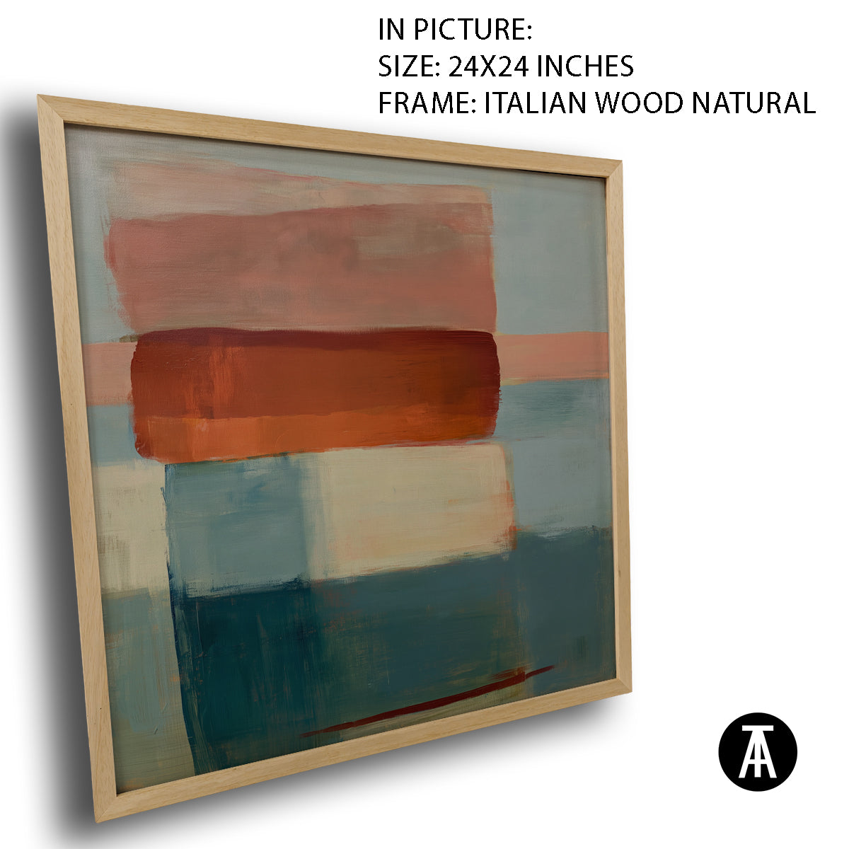 Artwork in Natural Wood Frame
