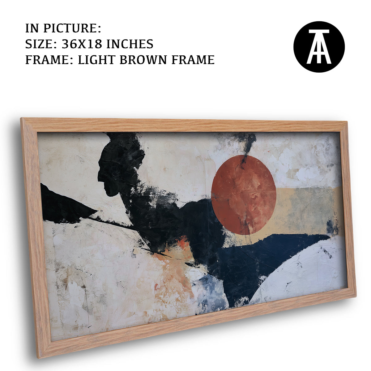 Artwork in Light Brown Frame